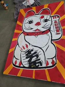 Lucky Cat - [Paint By Numbers]- Paint It Off by Stella and Bobbie